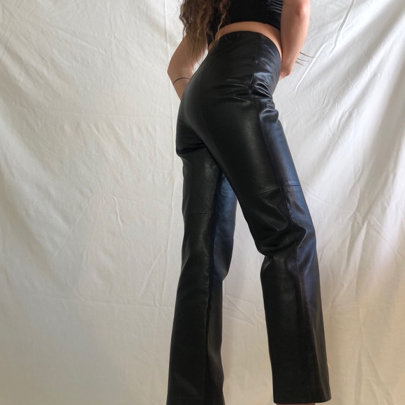 Vintage 90s - y2k 100% leather pants - Picture 2 of 8